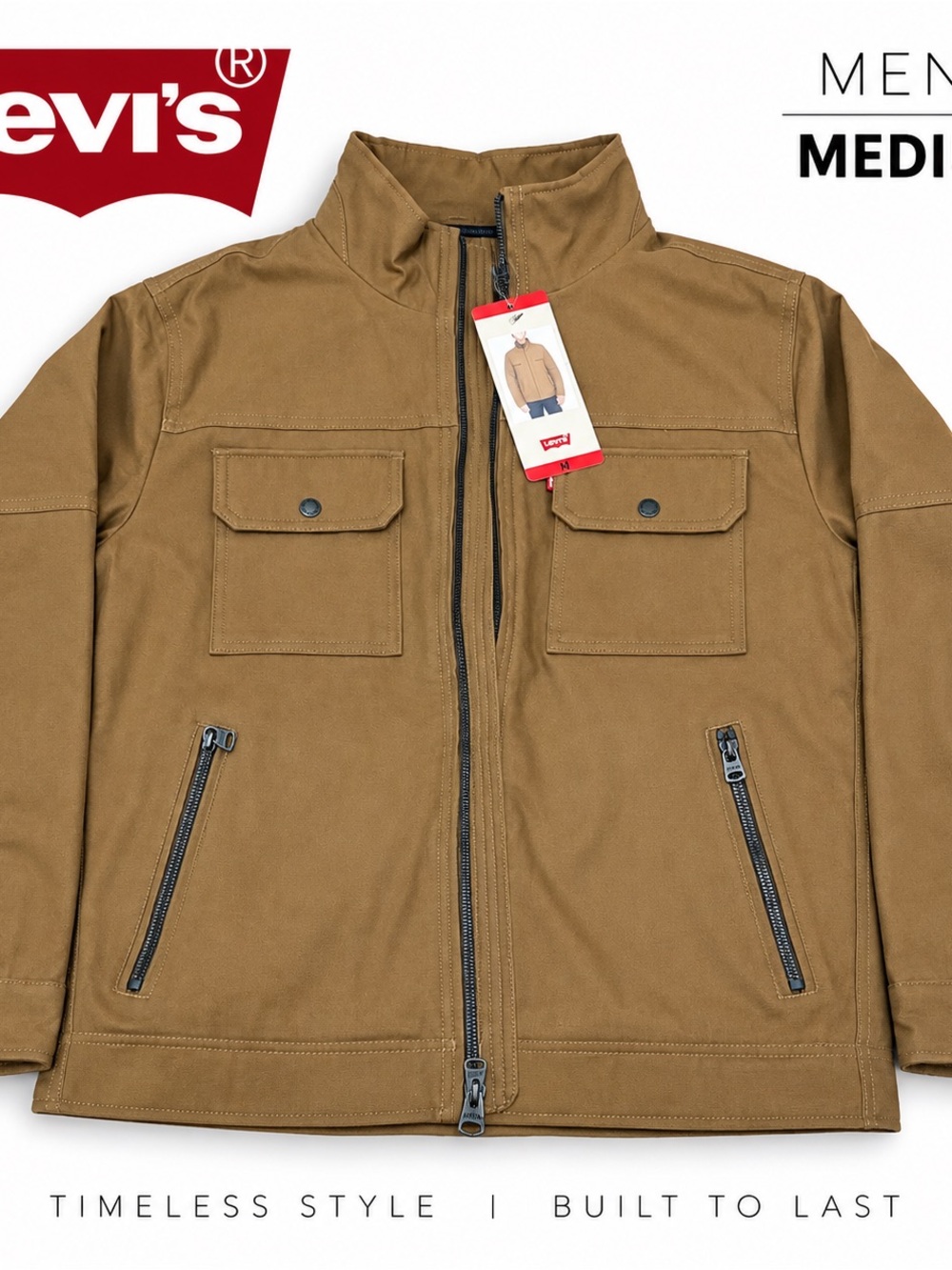 Levi’s Men’s Utility Field Jacket Brown Canvas NWT Size Medium Workwear